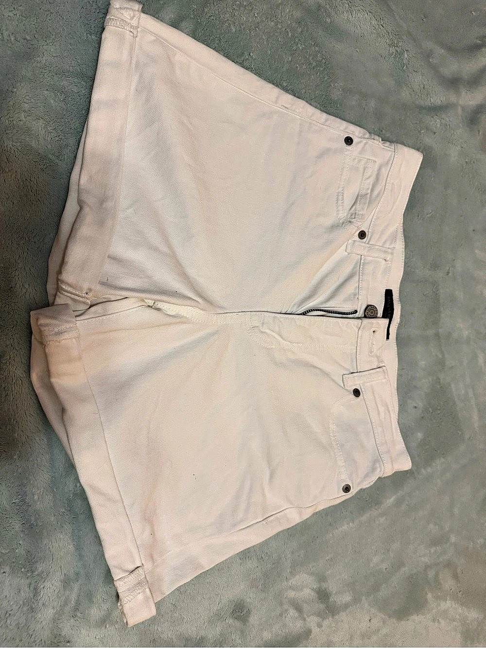 Banana Republic White Denim Roll Cuff Shorts White Waist 25/0